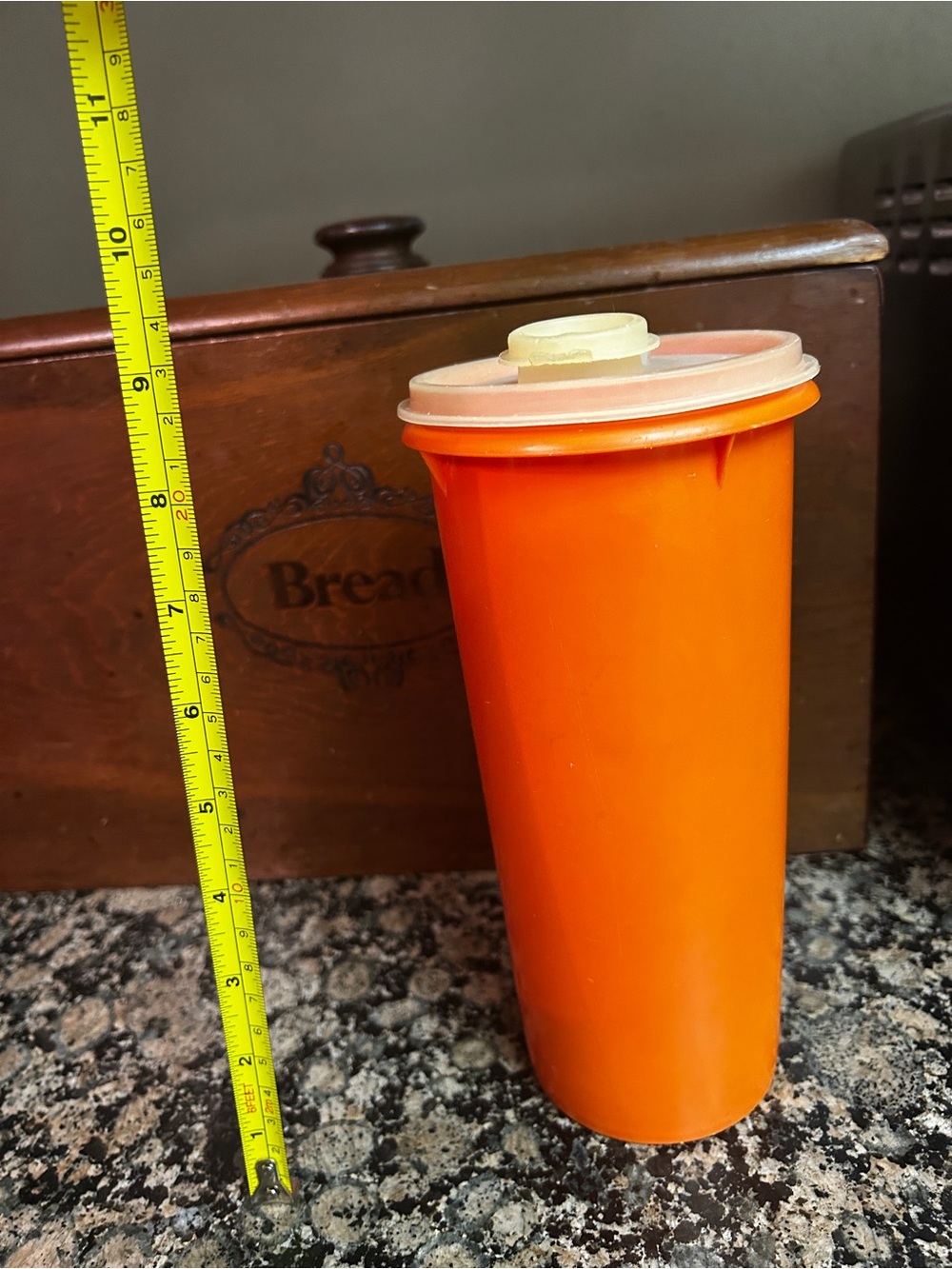 Vintage Tupperware Orange Plastic Storage Container with Lid - Home Dining
